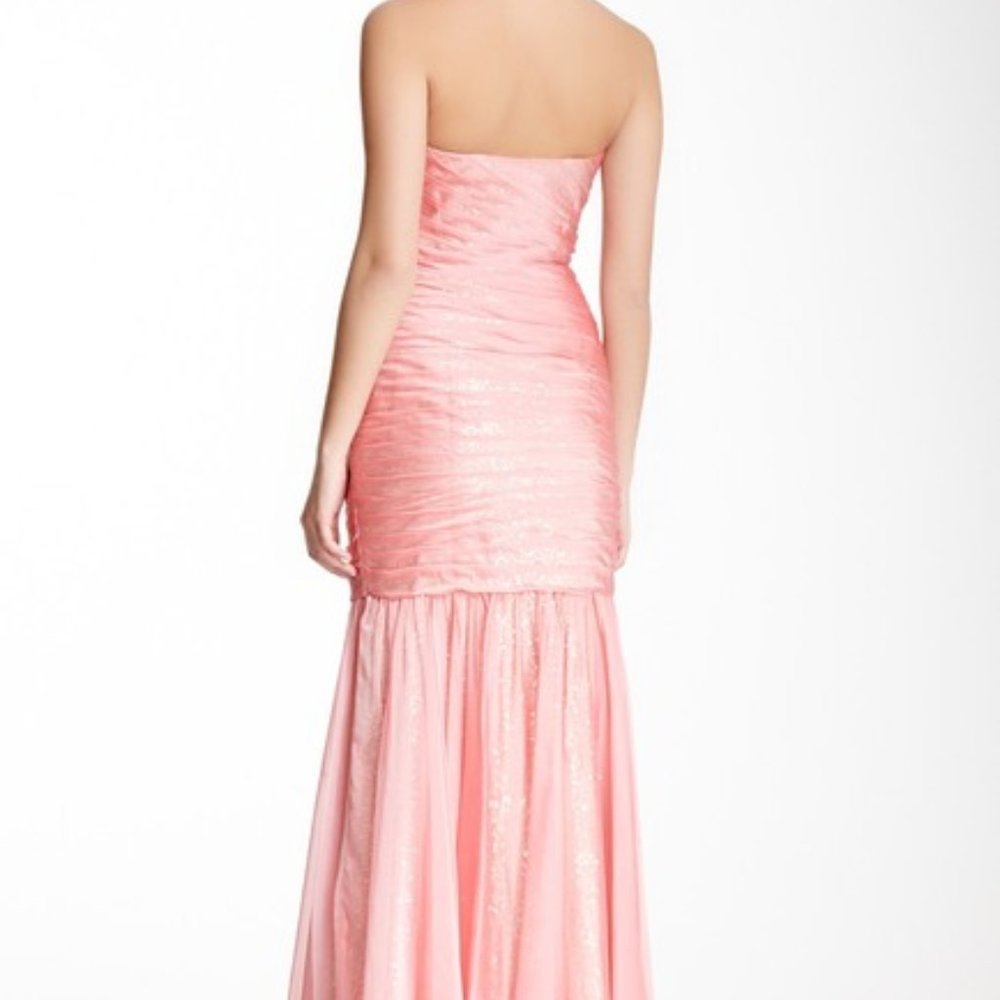 La Femme pink sequin chiffon gown dress size 2 - Picture 4 of 9
